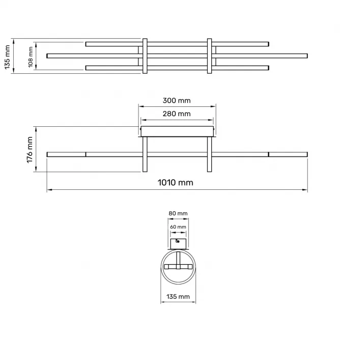 SOLEA 2 LUSTER 36W 3000/4000/6000K CRNA/ZLATO — slika 3