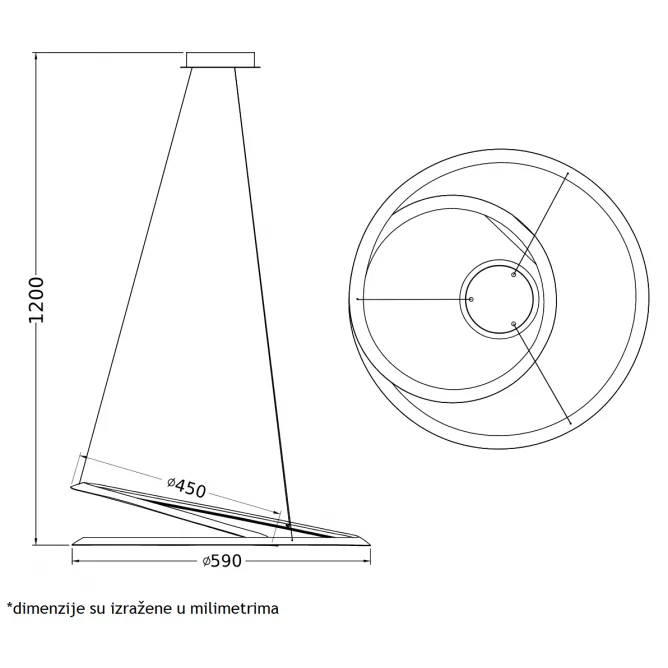 VESTA 463 VISILICA 45W 3000/4000K BELA — slika 4