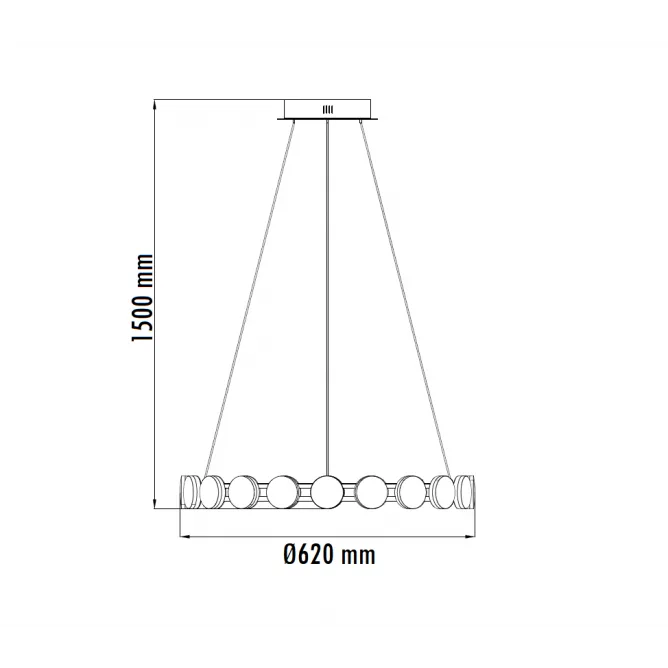 LUNA 226 LUSTER 61W 3000K CRNA — slika 4