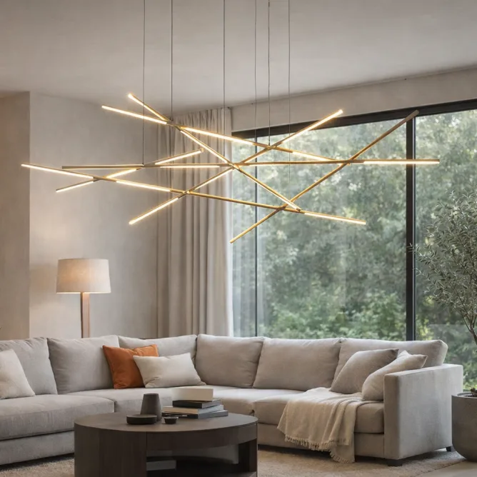 ARIA 9 LUSTER LED DIM 92W 3000K ZLATO — slika 3