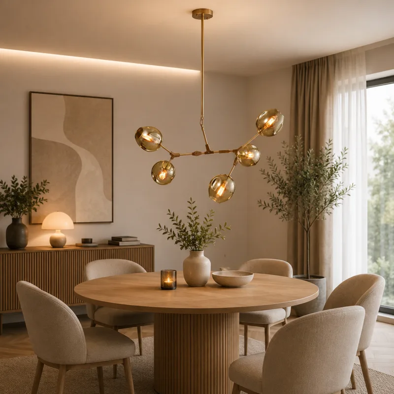 RUSTIK 91 LUSTER 5*E27 GOLD/SMOKED GLASS — slika 2