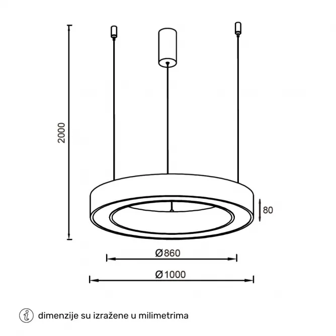 VESTA 683 VISILICA 80W 3000/4000K CRNA — slika 4