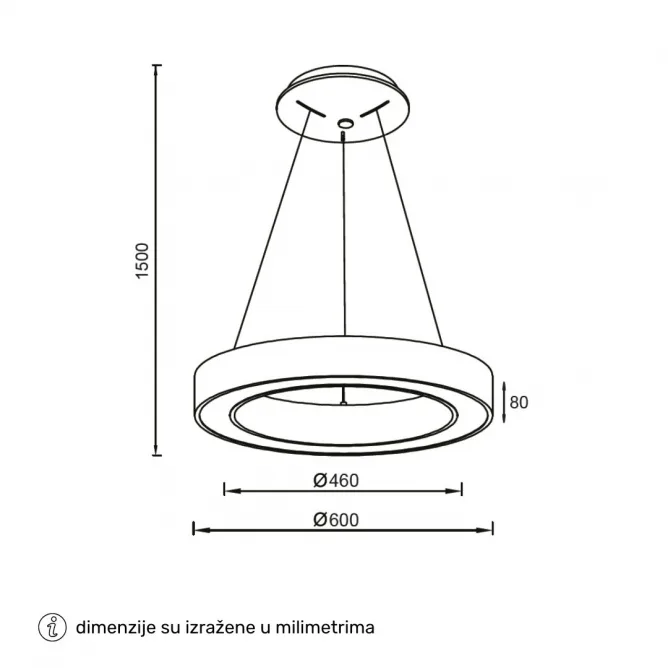 VESTA 682 VISILICA 50W 3000/4000K CRNA — slika 3