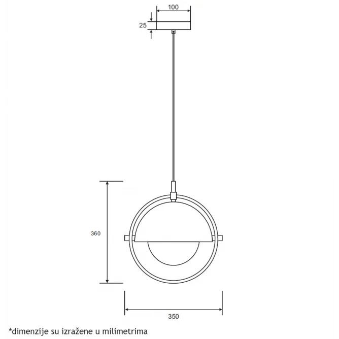 LUNA 290 VISILICA 1*E27 — slika 3