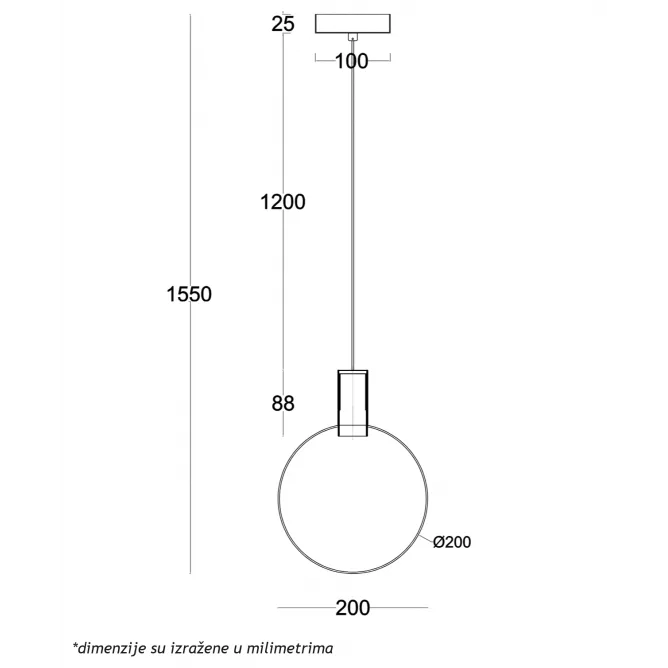 LUNA 274 VISILICA 5W 3000K MESING — slika 3