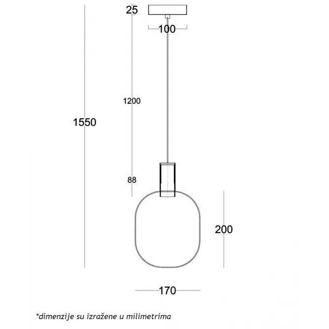 LUNA 273 VISILICA 5W 3000K MESING — slika 3