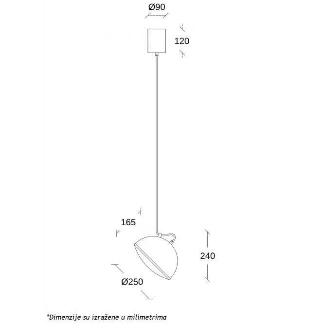 ARIA 27 VISILICA DIMABILNA 20W 3000K CRNA — slika 3