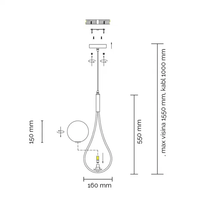 VESTA 574 VISILICA 1*G9 MESING — slika 3