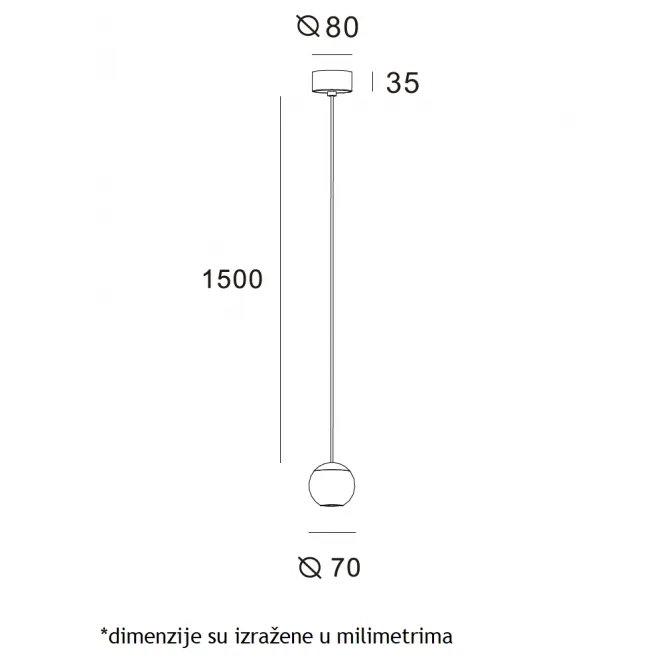 ARIA 23 VISILICA LED 8.5W 3000K MESING — slika 4