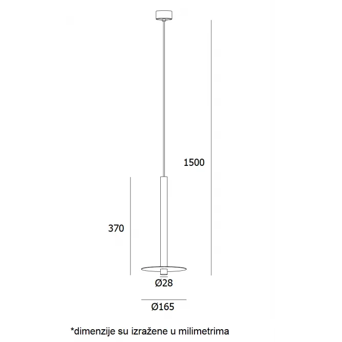 ARIA 22 VISILICA LED 6W 3000K CRNA — slika 3