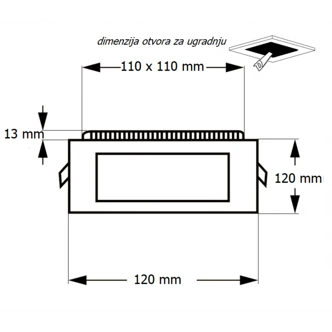 LED PANEL U/Z KNS1-06W 4000K — slika 2