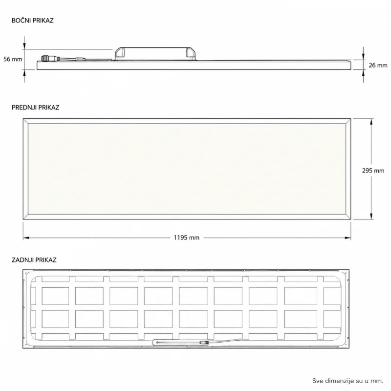 DAWN LED PANEL HN-PL12030 40W 4000K (4000lm) BACKLIGHT — slika 3