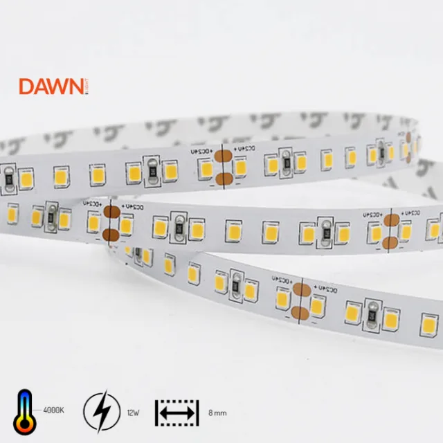 DAWN LED TRAKA 12V 12W/m 4000K IP20 (HL 2835-120-NW, 5met, 8mm)