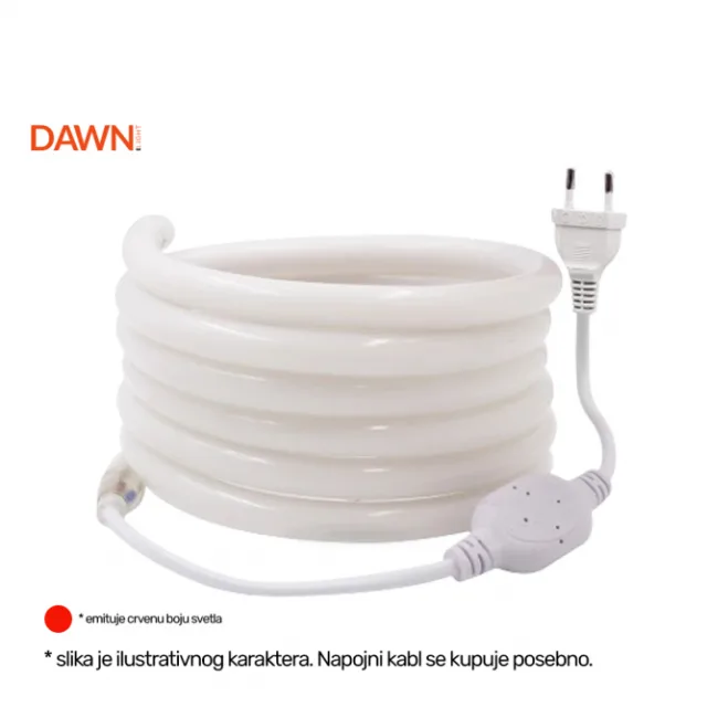 LED NEON FLEX CREVO 220V 7W/M CRVENO IP65 (KL-2835-120-CRVENO, ø14mm)