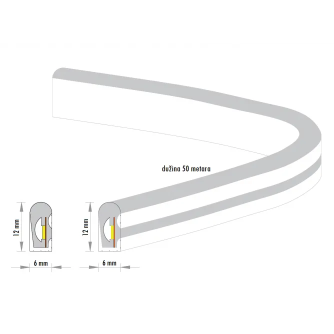 LED NEON FLEX 12V 8.8W/M PINK IP65 (KL-2835-120-P) — slika 3