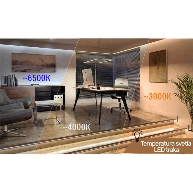 LED TRAKA 12V 14.4W/M 6500K IP65 (KU-5050AD-60D-W, 5M, 12MM, PC+PU) — slika 3