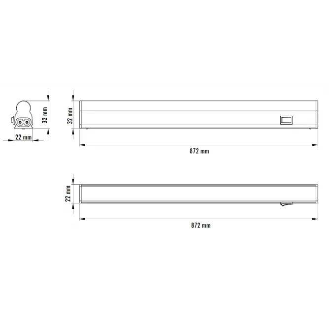 LED SVETILJKA KL T5 0,9m 12W 6500K PREKIDAČ BELA — slika 2