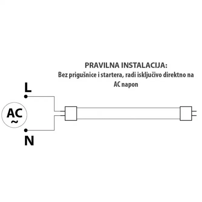 DAWN LED CEV T8 9W 4000K 900lm JEDNOSTRANA — slika 2