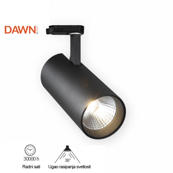 LED REFLEKTOR ŠINSKI JM 4070 30W 4000K 36° CRNI TROSTEPENI — slika 2