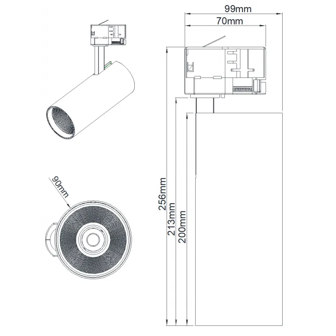 LED REFLEKTOR ŠINSKI JM 4070 30W 4000K 36° BELI TROSTEPENI — slika 2