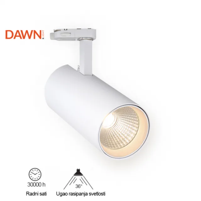 LED REFLEKTOR ŠINSKI JM 4070 30W 3000K 36° BELI TROSTEPENI