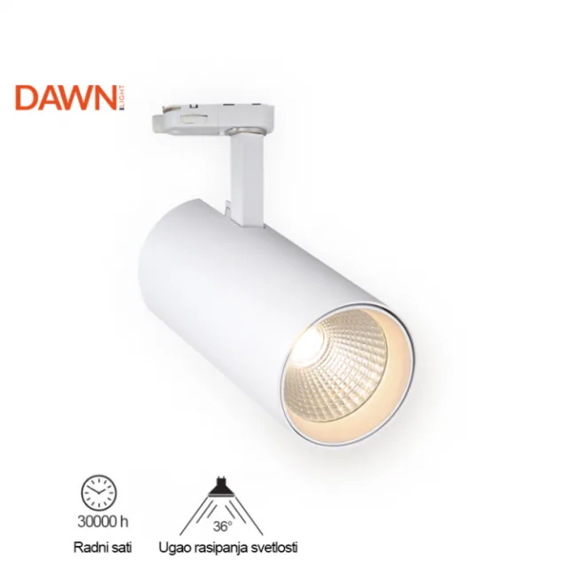 LED REFLEKTOR ŠINSKI JM 4069 20W 3000K 36° BELI TROSTEPENI