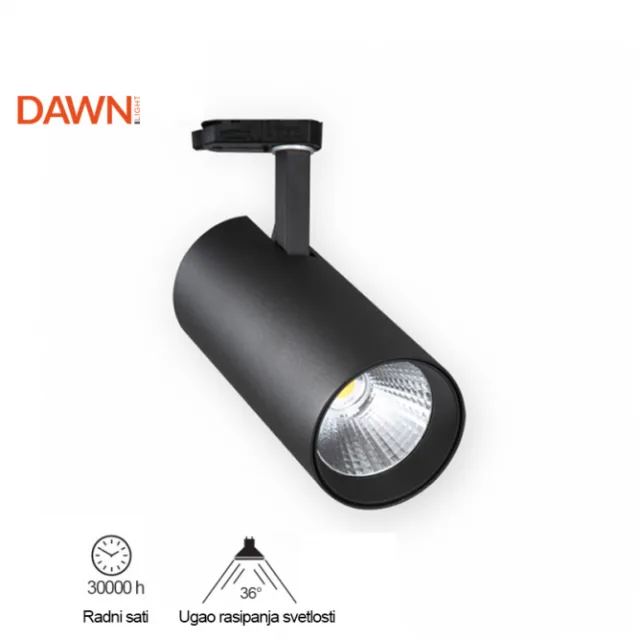 LED REFLEKTOR ŠINSKI JM 4069 20W 3000K 36° CRNI TROSTEPENI