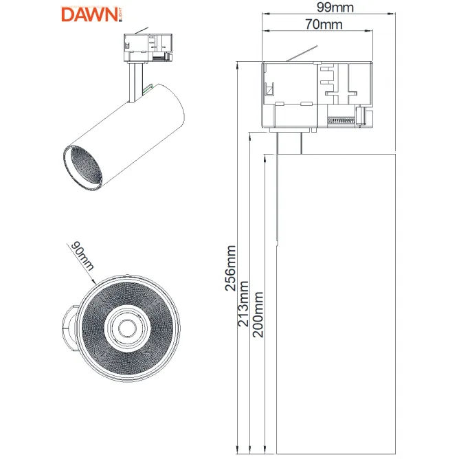 LED REFLEKTOR ŠINSKI DIM JM 4071 30W 3000K 36° CRNI TROSTEPENI — slika 2