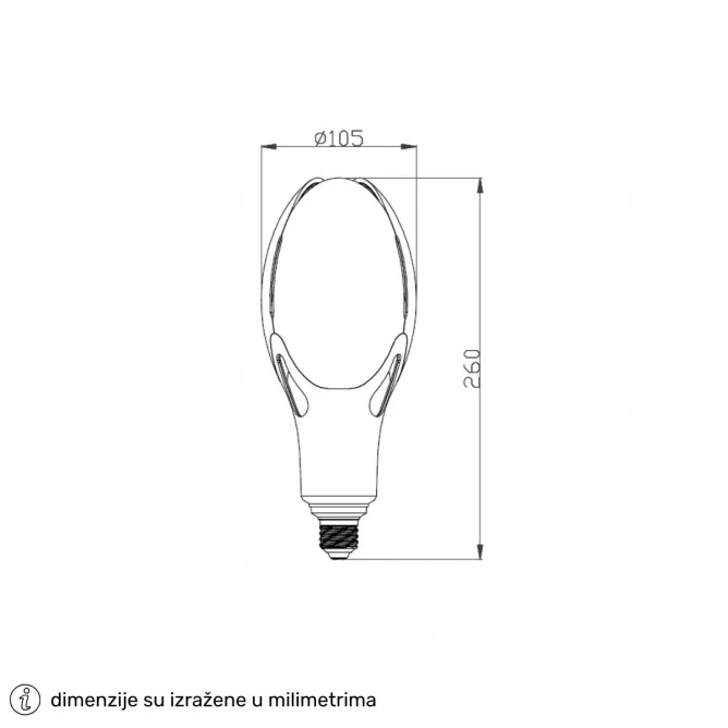 LED SIJALICA ED105 E27 60W 6500K — slika 2