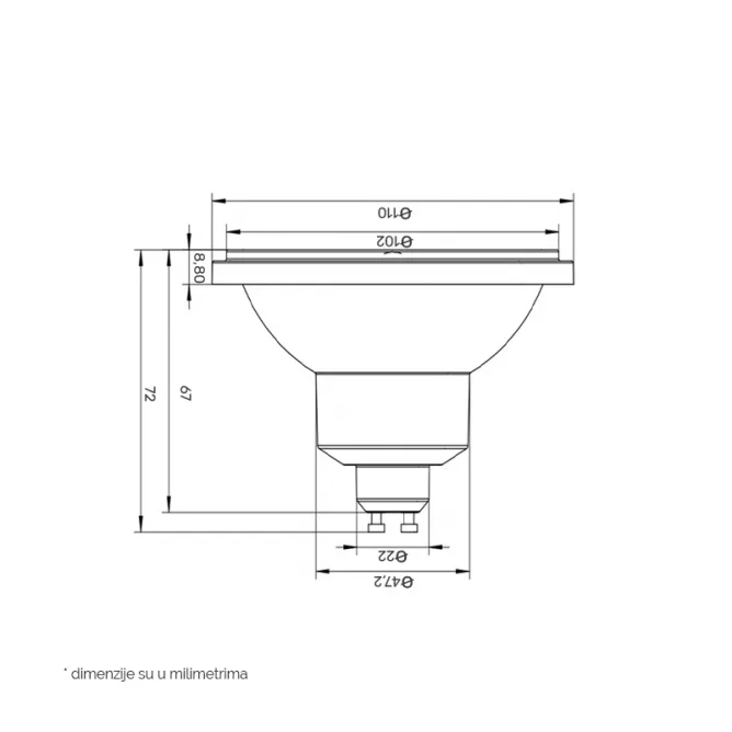 DAWN LED SIJALICA AR111 GU10 DIM. 11W 2700K 950lm 24° — slika 2