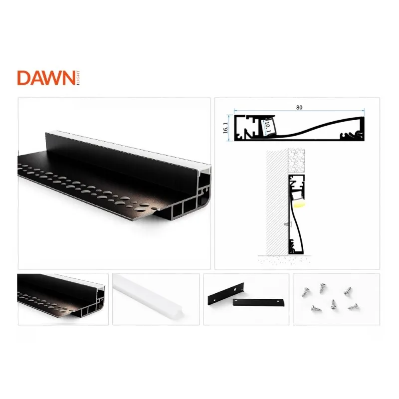DAWN LED PROFIL LL-ALP6826 KOMPLET CRNI — slika 2