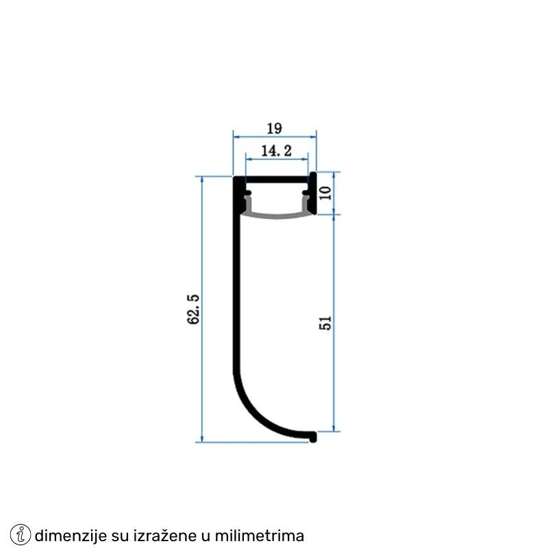 LED PROFIL LL-ALP6419 KOMPLET CRNI — slika 3