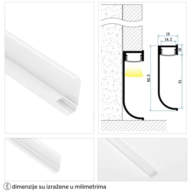 LED PROFIL LL-ALP6419 KOMPLET BELI — slika 2