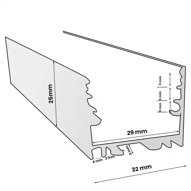 LED PROFIL LL-ALP018-R KOMPLET CRNI — slika 2