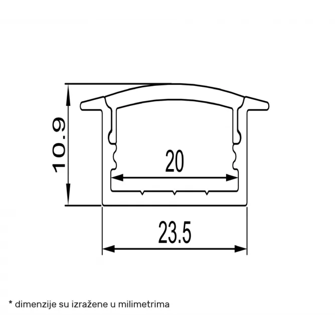 LED PROFIL LL-ALP013-R KOMPLET SIVI — slika 2