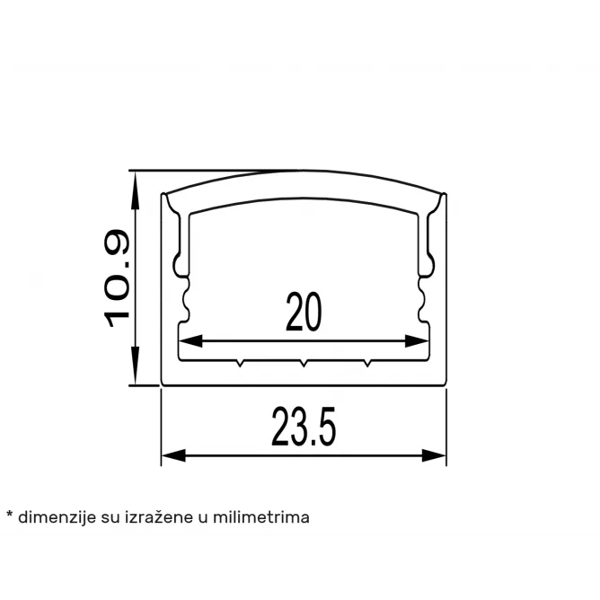 LED PROFIL LL-ALP014  KOMPLET CRNI — slika 4