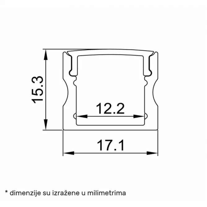 LED PROFIL LL-ALP004-R KOMPLET SIVI — slika 2