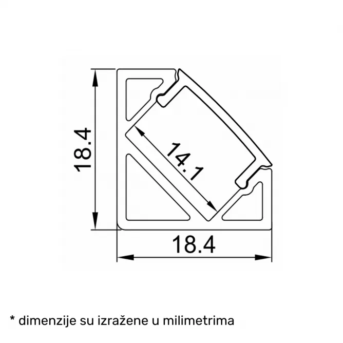 LED PROFIL LL-ALP007-R KOMPLET SIVI — slika 2