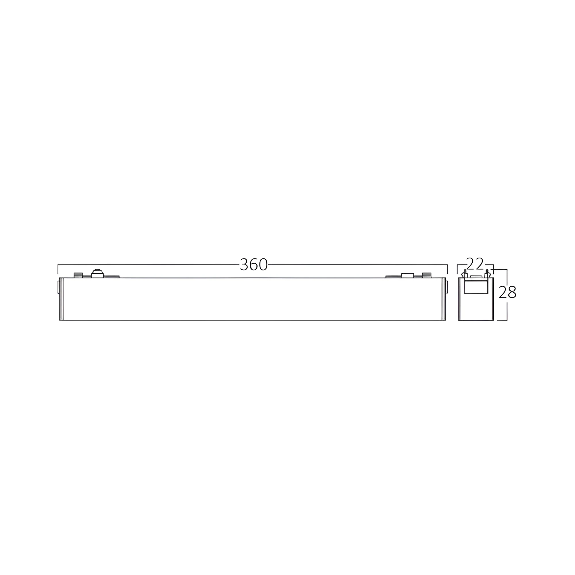 MAGNETNA LINEARNA SVETILJKA 18W CRNI CCT 48VDC — slika 3