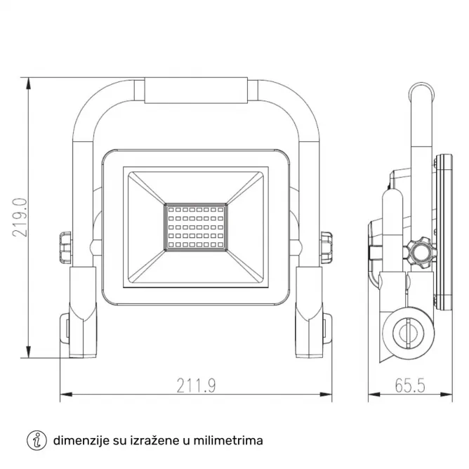 LED REFLEKTOR PRENOSNI PUNJIVI GCB30S-D5 — slika 4