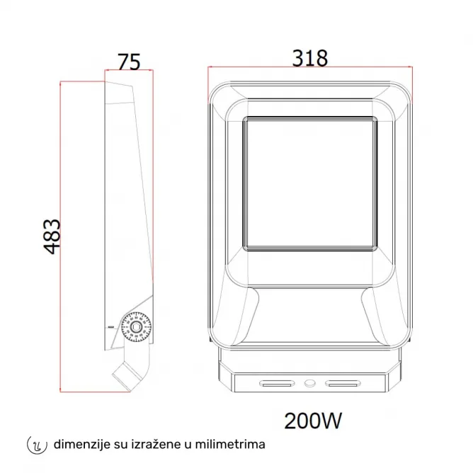 DAWN FL200W-08 LED REFLEKTOR 4000K IP65 — slika 3