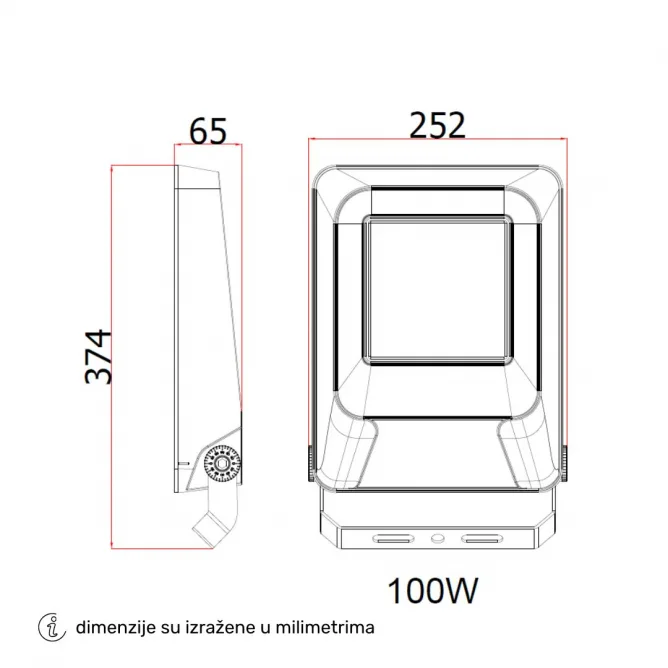 DAWN FL100W-08 LED REFLEKTOR 4000K IP65 — slika 3
