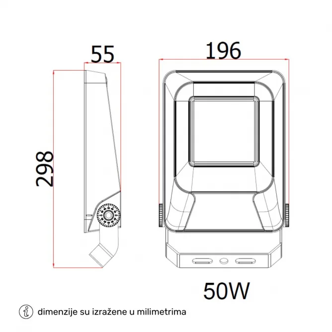 DAWN FL50W-08 LED REFLEKTOR 4000K IP65 — slika 2