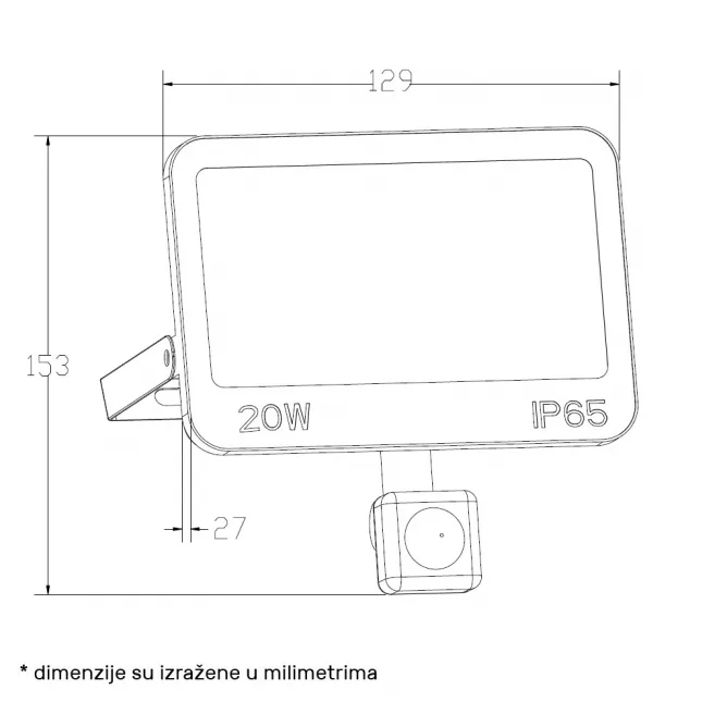 GN-FL913S-20W CCT DAWN LED REFLEKTOR SENZOR 1600lm 110° IP66 — slika 2