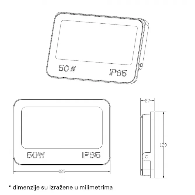 GN-FL913-50W CCT DAWN LED REFLEKTOR 5000lm 110° IP66 — slika 2