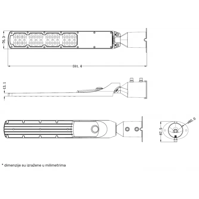 LED ULIČNA SVETILJKA RA-100W 6000K — slika 9