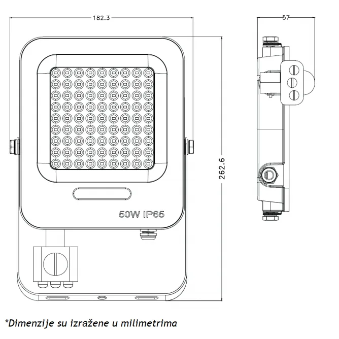 LED REFLEKTOR IK03 50W 6500K SENZOR — slika 2