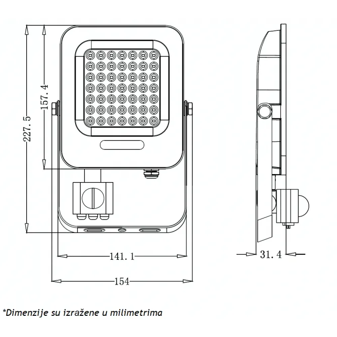 LED REFLEKTOR IK03 30W 6500K SENZOR — slika 2