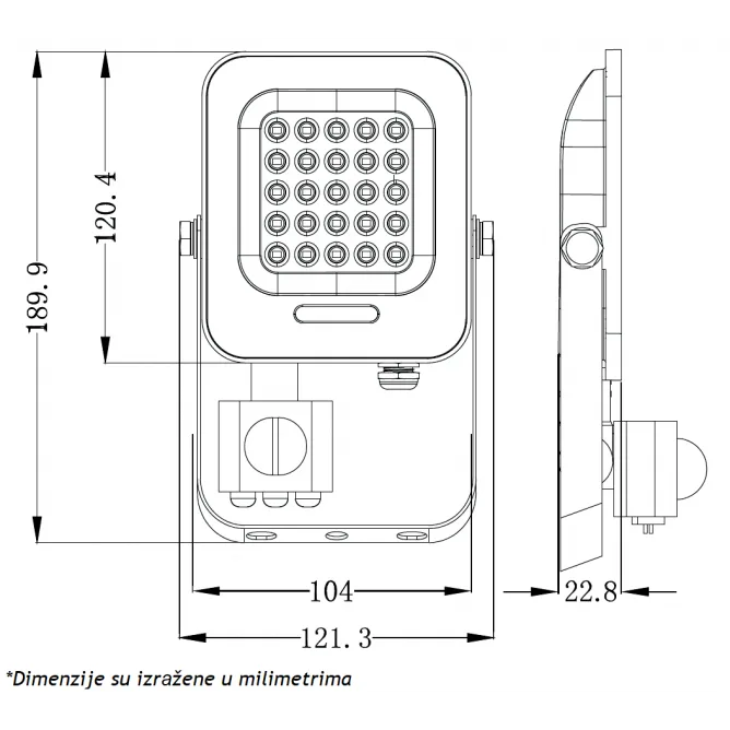 LED REFLEKTOR IK03 20W 6500K SENZOR — slika 2