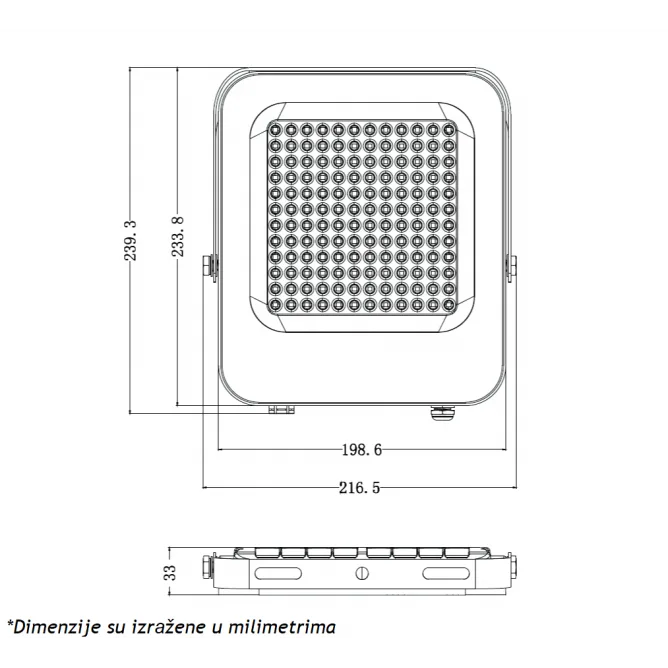 LED REFLEKTOR IK03 100W 6500K — slika 2